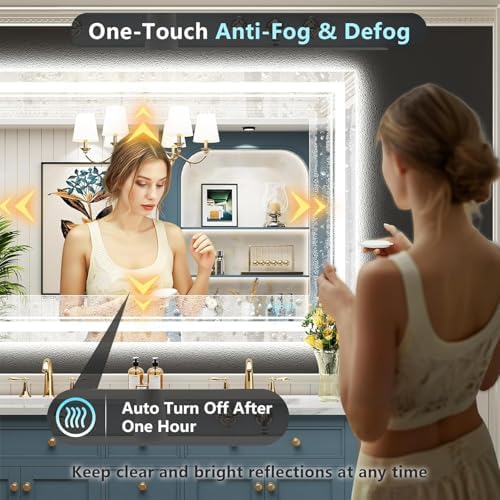 55x36 LED Bathroom Mirror, Backlit & Front Lit Lighted Mirror - Image 5