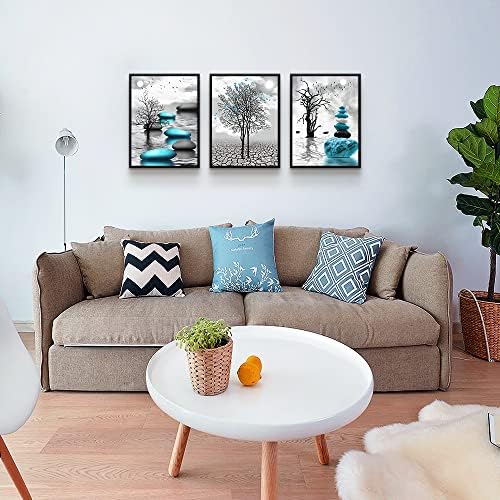Black Framed Canvas Wall Art for Living Room Wall Decor for Bedroom Blue - Image 5