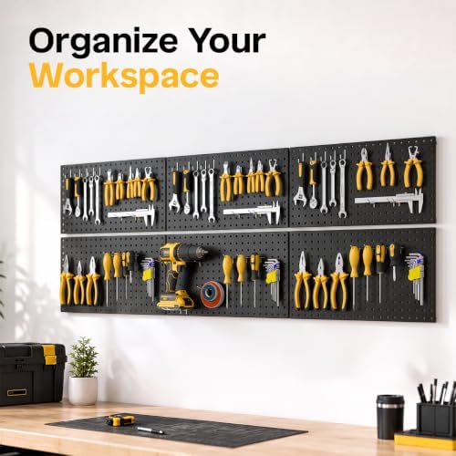 LiSHELF 8 Pack Metal Pegboard Panels, 12 x 16 Inch Heavy Duty Wall Peg Board - Image 2