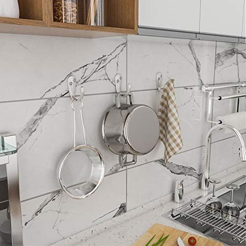 IBosins 15PCS Coat Hooks Wall Mounted Silvery Single Prong Robe Hook - Image 5