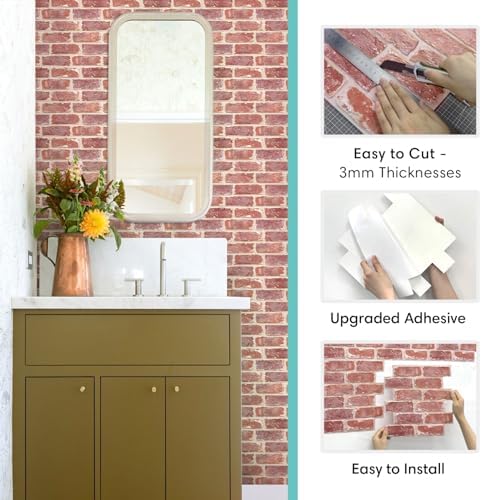 Commomy 10 Pcs Peel and Stick Brick Tile 10 Pcs 11.8"X11.8" - Image 6