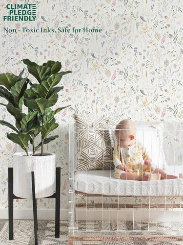 Dimoon 78.7"x16.1" Floral Peel and Stick Wallpaper Beige Contact Paper Thicken - Image 3
