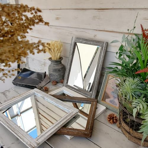 AAZZKANG Mirrors for Wall Rustic Wooden Framed Rectangular 16"x12" - Image 7