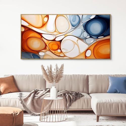 KLAKLA Orange and Blue Abstract Wall Art - Image 2