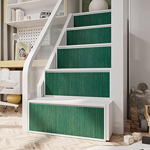 VEELIKE Teal Green Grasscloth Wallpaper 15.7''x354'' Textured Green Peel and - Image 7
