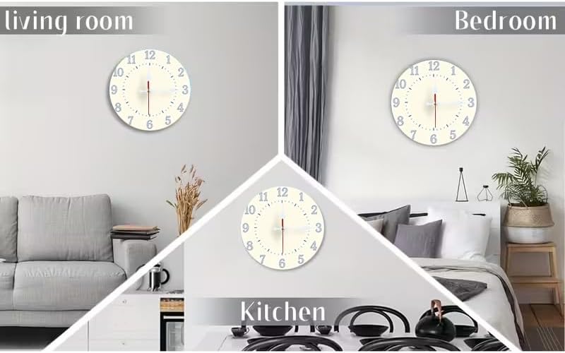Minimal Sketch Numeral 2D Wall Clock Art Print, Silent Non-Ticking, 10 &12 Inch - Image 4