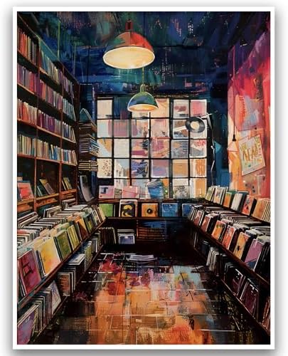 Room Aesthetic Music Wall Art Vinyl Record Store Poster 12x16 Inch UnFramed by Unknown