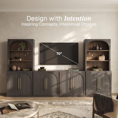 BELLEZE Jagger 130" Wall Unit 5-Piece Modular TV Stand - Image 3