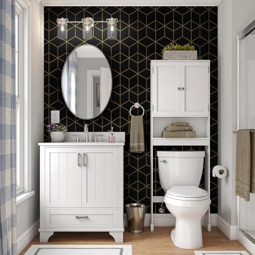 Safiyya 393" x 17.3" Gold and Black Wallpaper Geometric Peel and Stick - Image 5