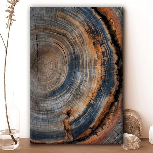 Tree Ring Wall Art Canvas, Modern Nature Decor - Image 2