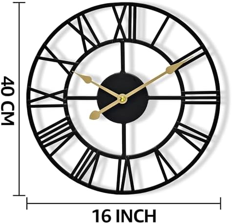 Sorbus Big Wall Clock, Roman Numeral Decor, Battery Operated - Image 3