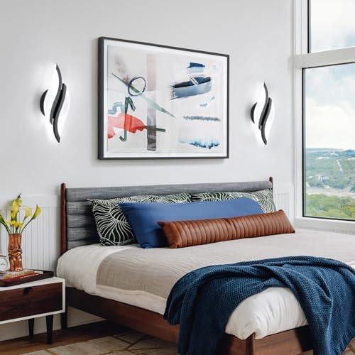 CANEOE 2 Packs Modern LED Wall Sconce 6000K Black Indoor Wall Light Fixtures - Image 6