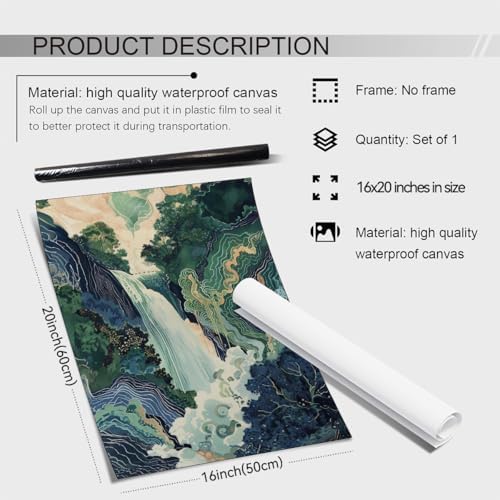Japanese Landscape Prints Poster Abstract Nature Mountain Canvas Wall Art - Image 2