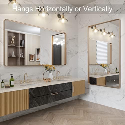 LOAAO 55"X30" Gold Bathroom Mirror - Image 4