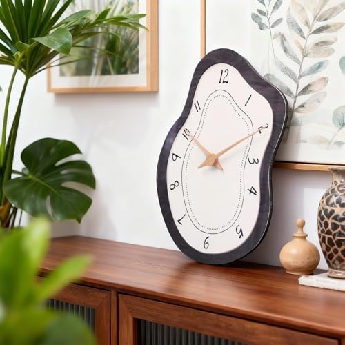 Mid Century Irregular Shape Retro Wall Clock, 14 x 10 Inch - Image 6
