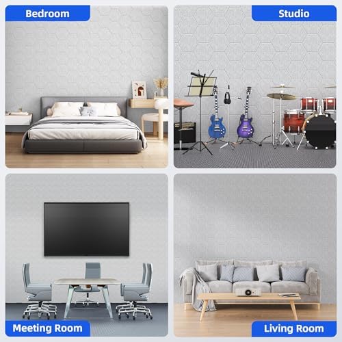 20 Pack Acoustic Panels with Self Adhesive, Soundproof Wall Panels, Hexagon - Image 5