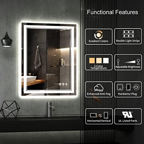 LED Bathroom Mirror, 24x32 Inch Vanity Mirror - Image 2