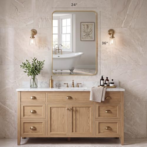 Sweetcrispy Bathroom Wall Mirror, 36x24 Inch Mirror - Image 2