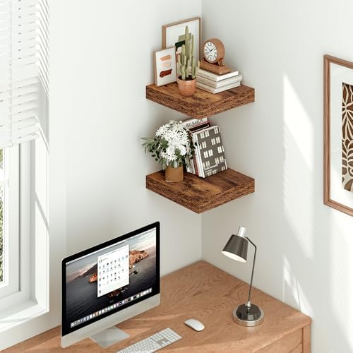 Vivelove 12x12 Deep Floating Shelves, Rustic Brown - Image 2