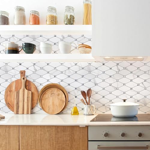 STICKGOO 1 Sheet Peel and Stick Backsplash, Calacatta Stick on Aluminum - Image 2