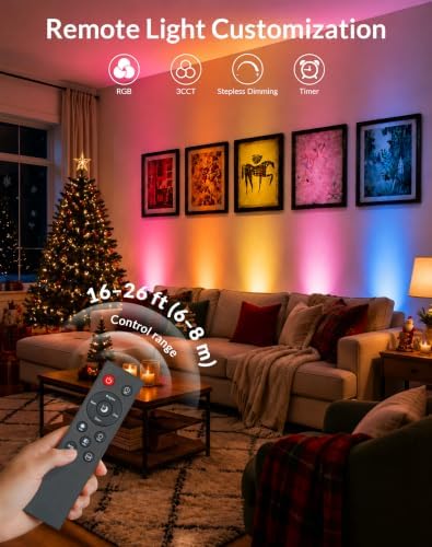 2 Pack Uplights Indoor Floor Can Lights, Remote and Timer - Image 5