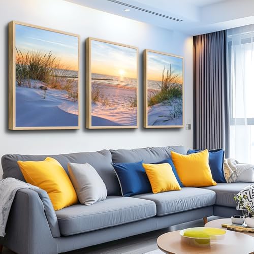 Natural Wood Framed Wall Art for Living Room and Bedroom by MHARTK66