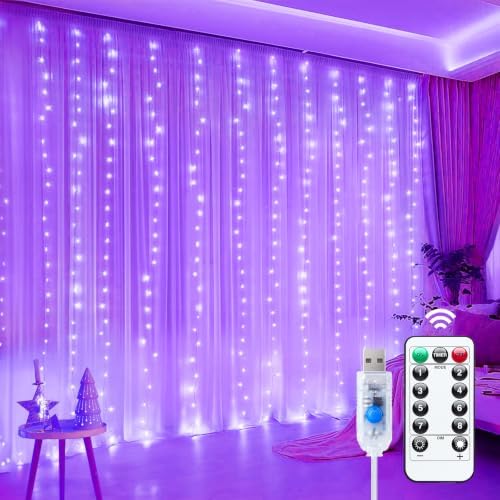 Minetom Halloween Curtain Lights, 300 LEDs Twinkle Fairy Lights, 8 Modes by Minetom