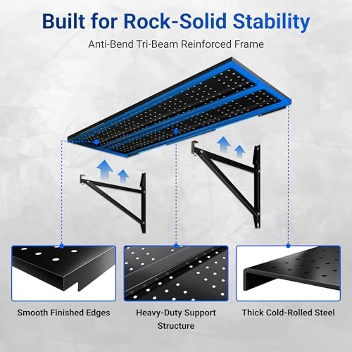 FLEXIMOUNTS 2-Pack 1x6ft Garage Shelving Perforated Wall Shelf - Image 6