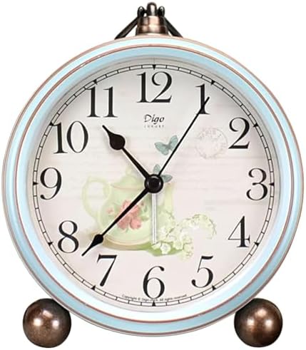Maxspace 5.2in Desk Clock, Retro Silent Analog Clock Non-Ticking & Battery by Maxspace