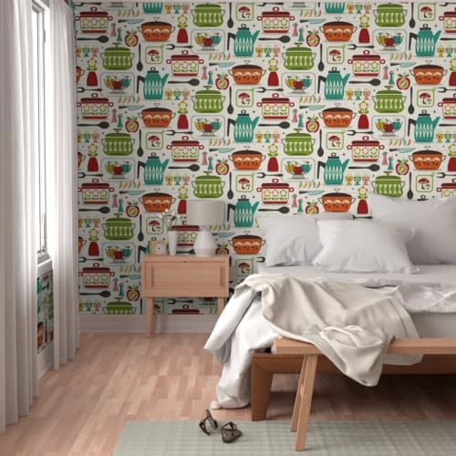 Spoonflower Kitchen Vintage Peel and Stick Removable Wallpaper - Image 5