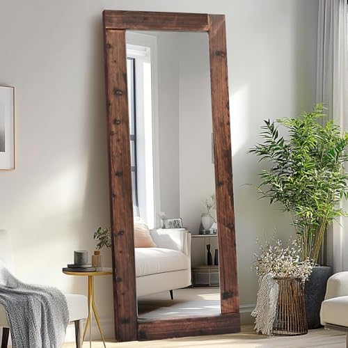 65x24in Full Length Mirror, Solid Wood Convex Frame - Image 7