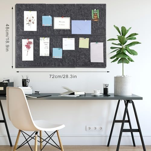 Cork Board Alternative 28" x 19", 6 Pack Felt Bulletin Boards, Pin Board - Image 3