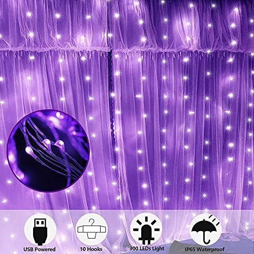 HOME LIGHTING Window Curtain String Lights, 300 LED 8 Lighting Modes Fairy - Image 2
