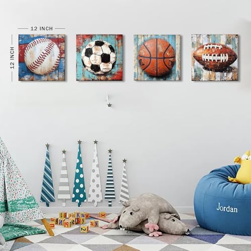 Sports Wall Decor Kids Playroom Art Soccer Basketball Football Baseball Pictures - Image 6