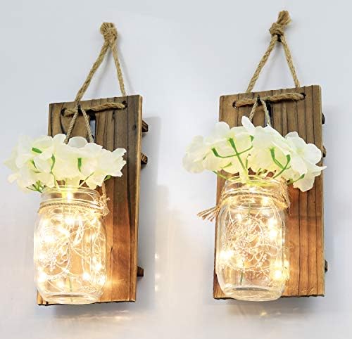 Greenco GRC2859 Wall Hung Mason Jar Sconce - Image 4