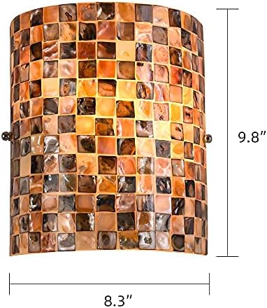 ARTZONE Tiffany Style Wall Sconces, Natural Shell Lampshade Mosaic Wall Light - Image 5