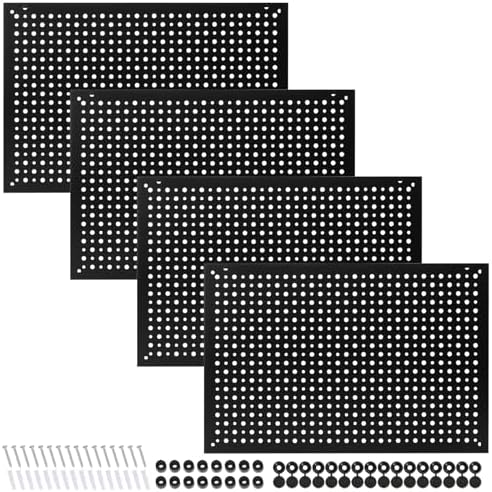 4 Pack Heavy Duty Steel Pegboard Garage Organization Panels, Universal 1/8 and by Daanxw