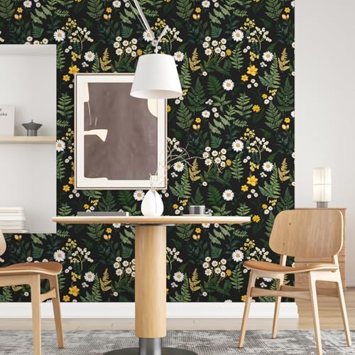 Vintage Dark Fern Botanical Peel and Stick Wallpaper 17.5" x 118" - Image 5