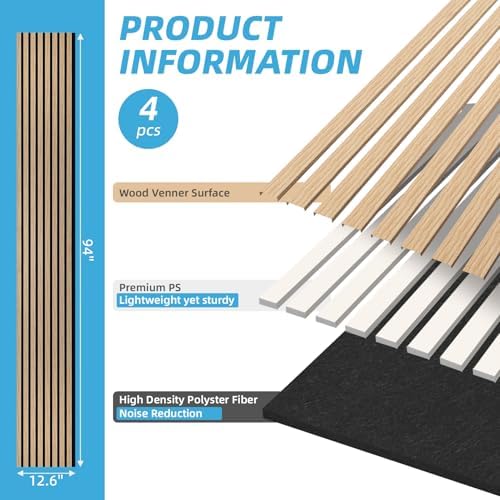 Art3d 94 x 12.6 Inch Acoustic Lightweight Slat Wall Panel - Image 7