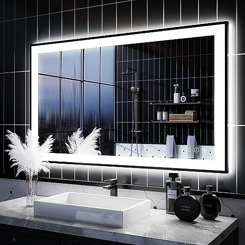 ISKM 40x24 Framed LED Bathroom Mirror, Dimmable Front & Backlit by ISKM-IStillKeepMovin