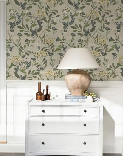 Floral Wallpaper Green Hydrangea Peel and Stick Wallpaper 17.32"x 393.7" - Image 6
