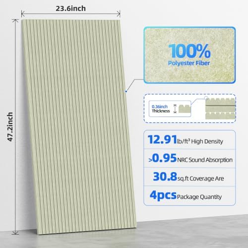 4 Pack High Density Large Acoustic Panel Sound Absorbing - Image 6