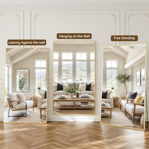 Koonmi 77"x38" Floor Mirror Full Length, Large Gold Mirror - Image 5