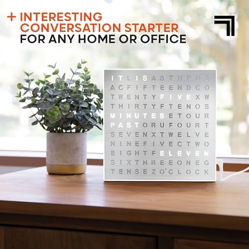 Sharper Image LED Word Digital Clock, Light-Up Desk & Wall Clock, Modern Time - Image 4
