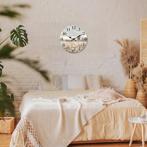 XFM Small Farmhouse Wall Clocks Battery Operated 10 Inch Silent - Image 5