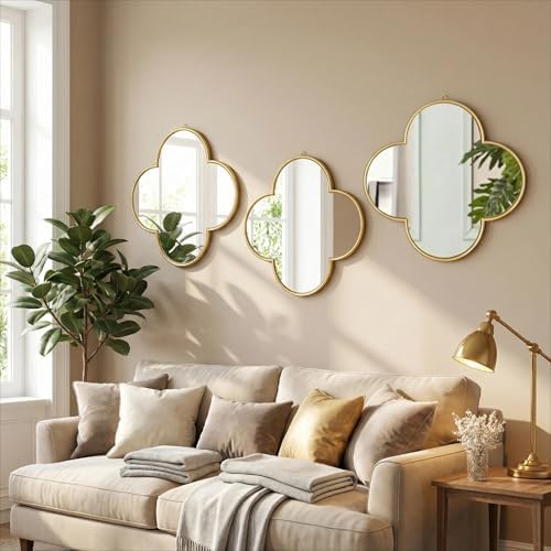DECANIT Decorative Wall Mirrors Set of 3, Bedroom & Entryway, Accent Wall Decor - Image 4