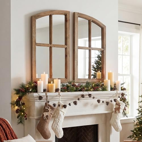 Farmhouse Arched Window Wall Mirrors by Runglecho
