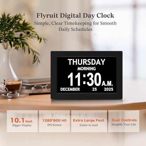10.1'' Extra Large Digital Clock, Dementia Clocks - Image 2