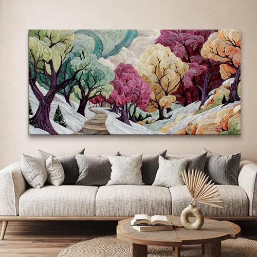 TAIJXAGSG Boho Wall Art Prints Colorful Tree Picture Canvas Art Wall Decor - Image 6