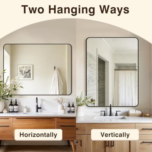 Vanity Bathroom Mirror, 40”x30” Black Bathroom Mirror - Image 6